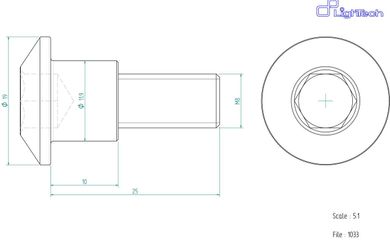 LIGHTECH schroef M8 X 25 Type 1033 rood Ergal per eenheid 1033ROS